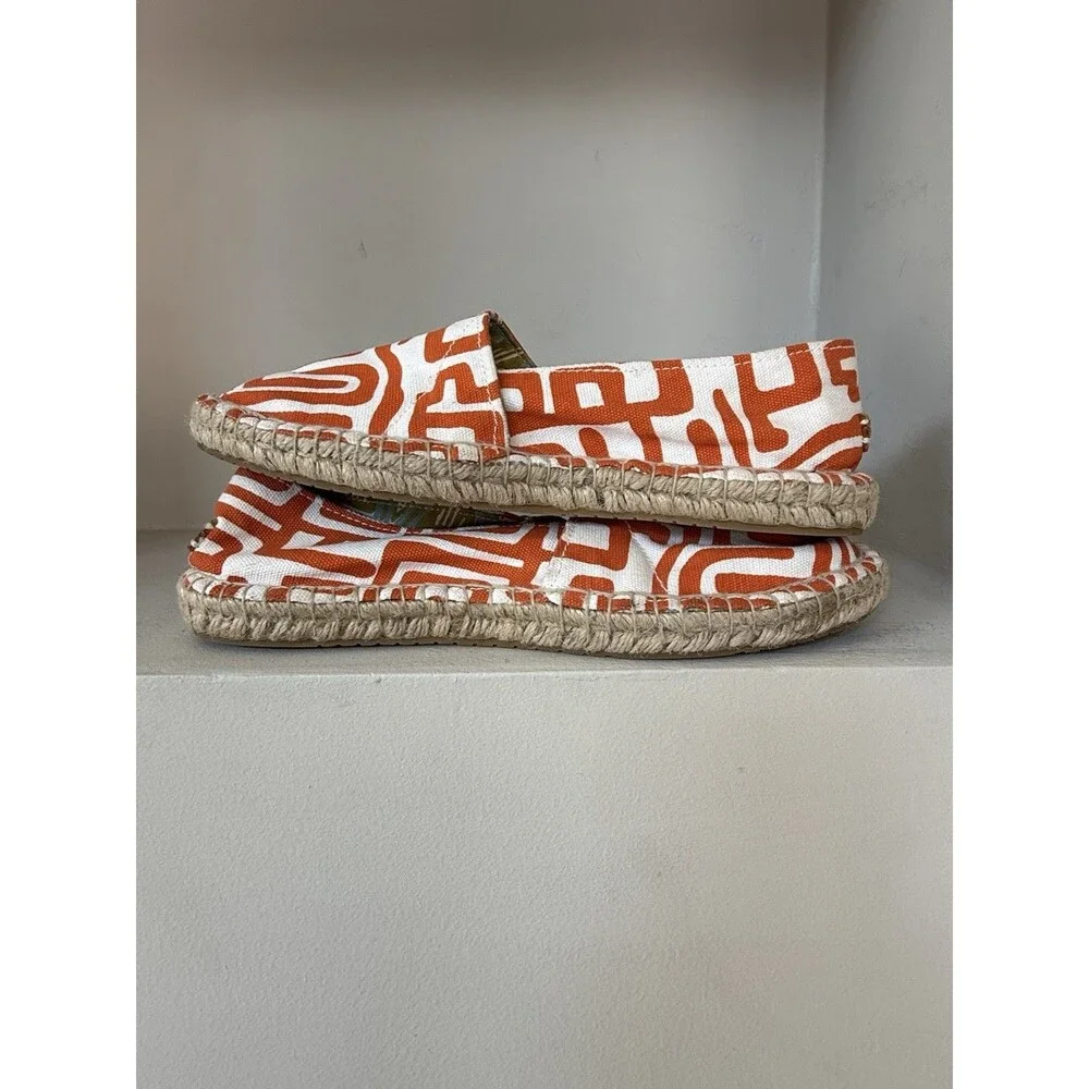 Ubuntu Life Handmade Orange And White Checkerboard Afridrilles Sz 7.5 Espadrille